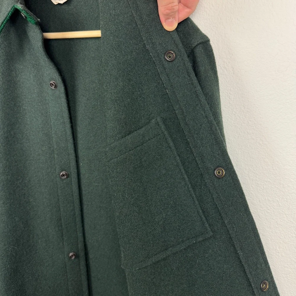 Vintage 70's Woolrich Green Work Jacket - 100% Wool - Minimalist Workwear - Picture 6 of 10